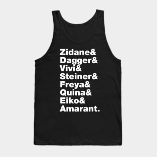 Final Fantasy 9 Characters (White Text) Tank Top